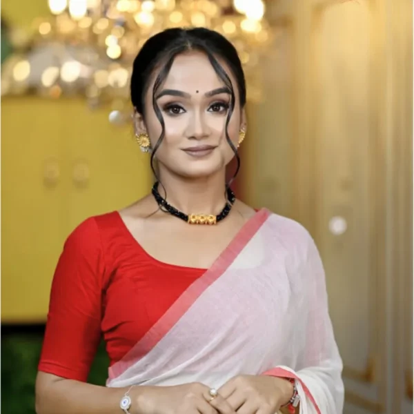 Golden Shaili Tilhari Potey (Short) (Black color Crystal Beads)